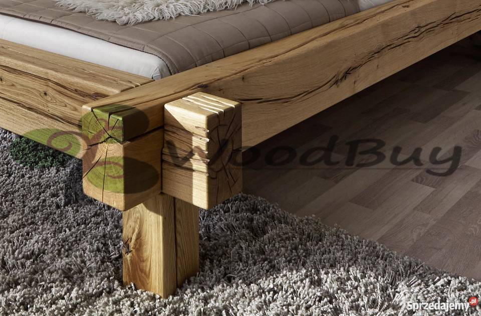 Stylowe Łóżko dębowe z litego drewna 180x200 Gdańsk