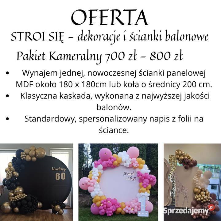 STROI SIĘ Ścianki i Dekoracje Balonowe Roczek Pozostałe pomorskie Staniszewo