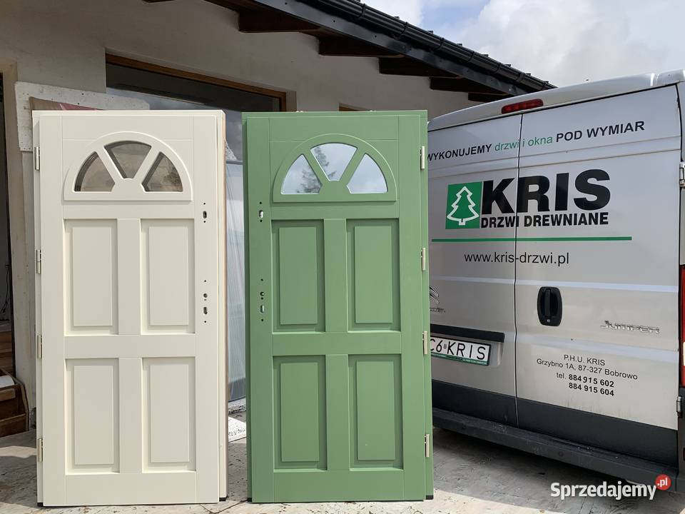 DRZWI ZEWNĘTRZNE ANGIELSKIE 75cmZIELONE RAL 6001 Drewno