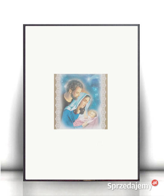 mały obrazek ze Świętą Rodziną vintage obrazek Dom i Ogród
