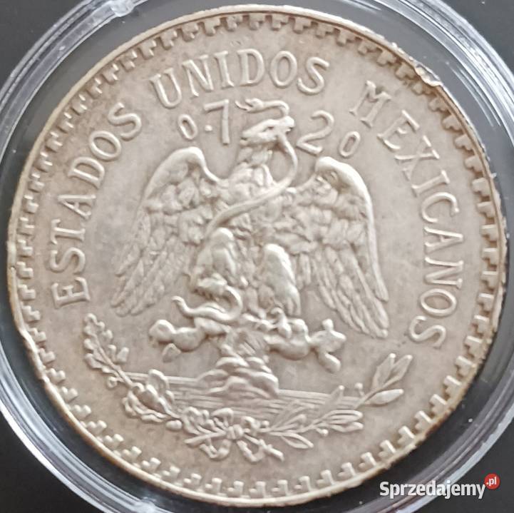 1 Peso Meksyk 1938 r Srebro oryginał piękne Numizmatyka Numizmatyka wielkopolskie Konin