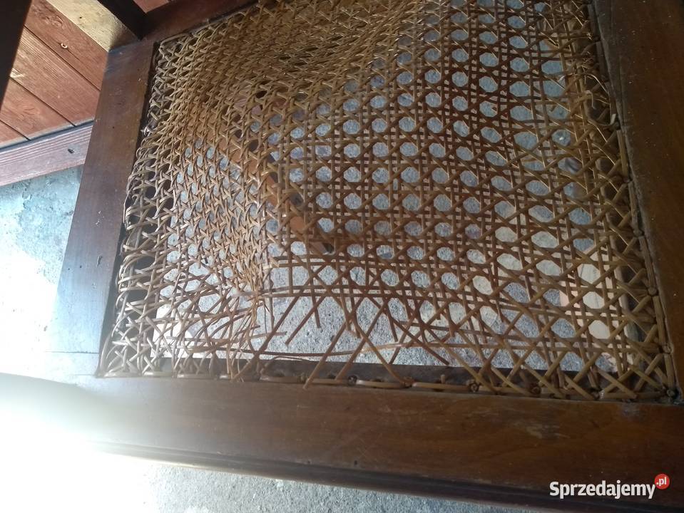 Krzesło drewniane ozdobne słomiane Wysoka