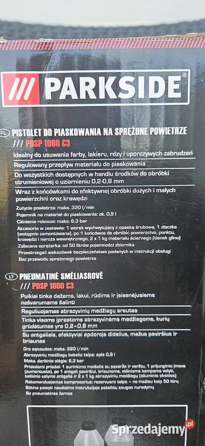 Pistolet do piaskowania pneumatyczny PARKSIDE dolnośląskie Wykroty sprzedam