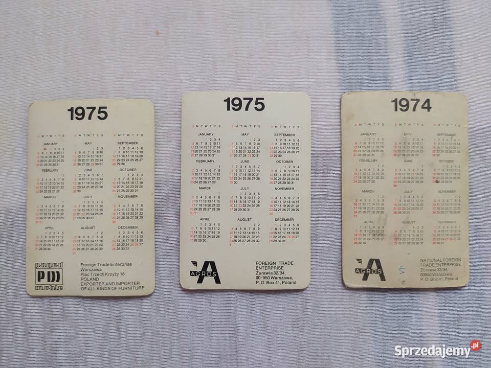 Kalendarzyki Argos 3D PRL Warszawa sprzedam