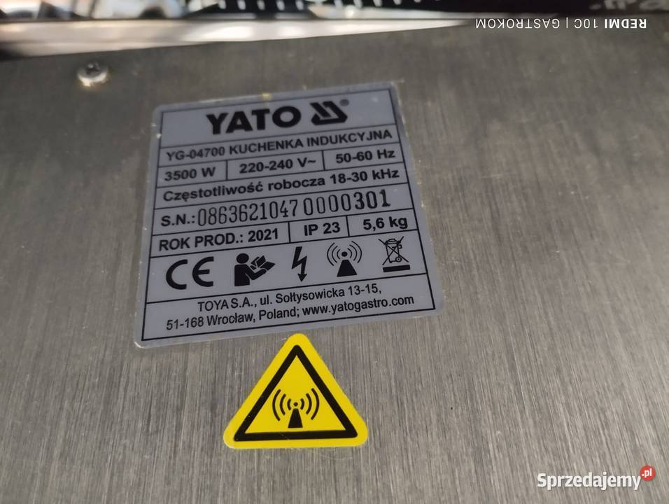 Kuchenka indukcyjna 35 kW sterowanie manualne dolnośląskie Wrocław