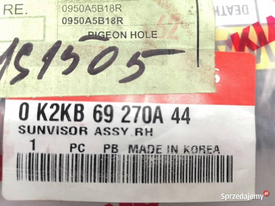 OSŁONA PRZECIWSŁONECZNA KIA CARENS I 19992002 Podsufitki