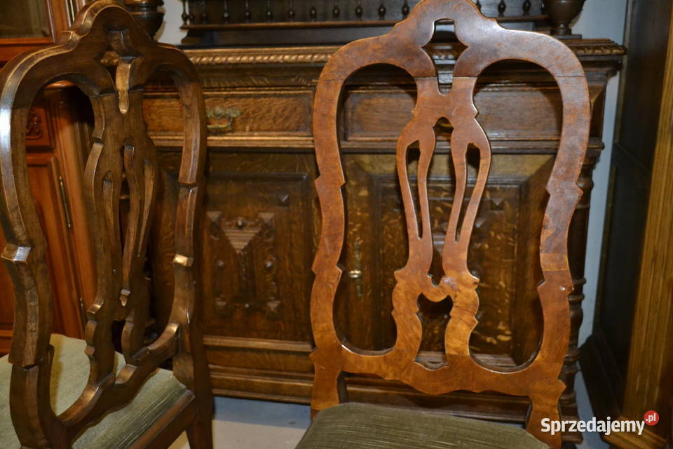 krzesła barokowe 4 orzech Będzin