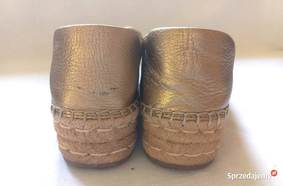 Buty złote Espadryle damskie r 38 SKÓRA Aldo Białystok sprzedam