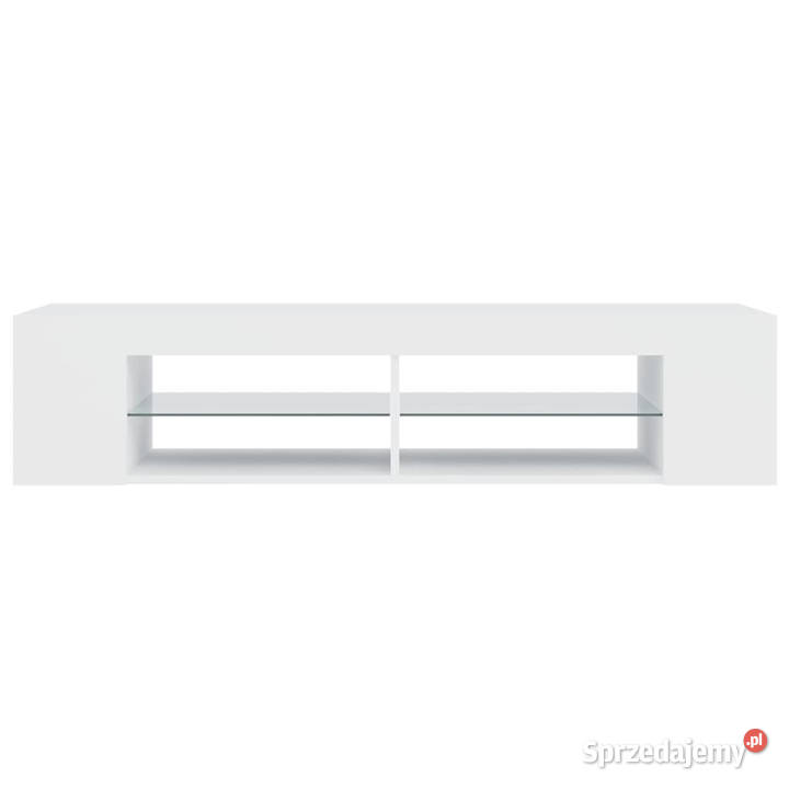 Szafka TV z oświetleniem LED biała 135x39x30