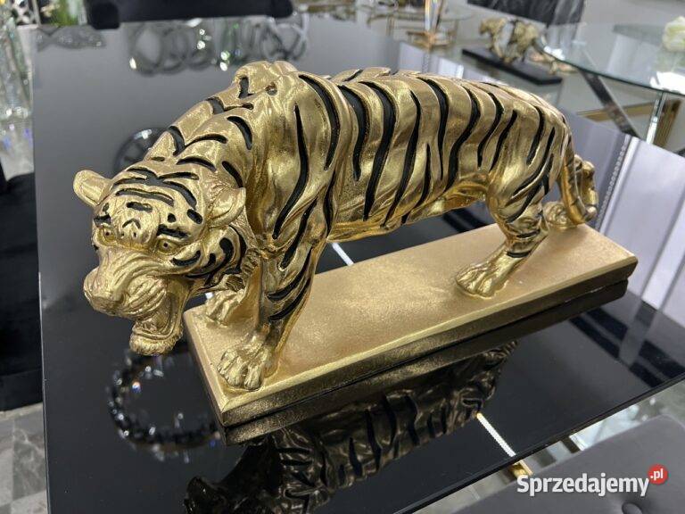 nowoczesna figurka złoty tygrys premium duża hit