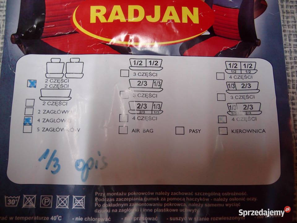 Uniwersalne pokrowce 2x fotel i tylna kanapa Łódź