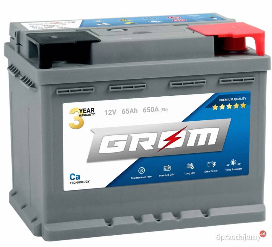 Akumulator GROM Premium 65Ah 650A EN DTR osobowe Kalisz