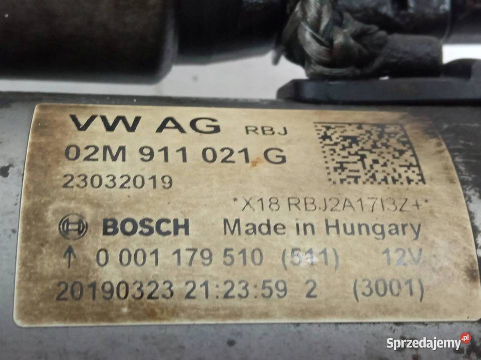 ROZRUSZNIK 02M911021AG 10 MPI Skoda Fabia III Rok produkcji 2019 Układ elektryczny silnika
