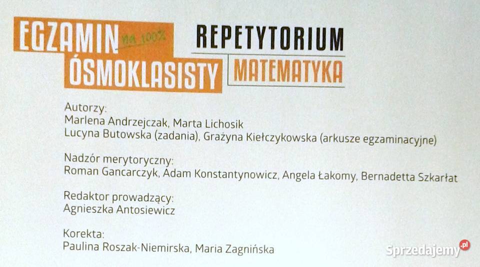 Matematyka Egzamin ósmoklasisty Repetytorium Chełm sprzedam