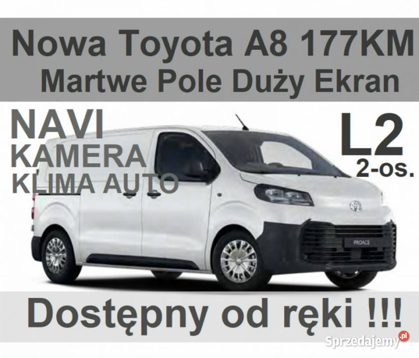 Toyota ProAce Nowy 8A 177KM 2-os. Active Kamera Czujniki Dostępny od reki …