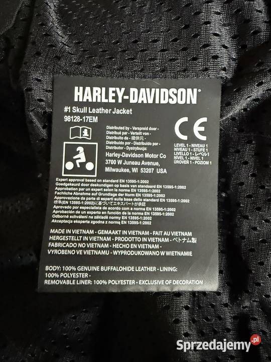 HarleyDavidson 1Skull Leather Jacket Skórzana pomorskie Gdańsk sprzedam
