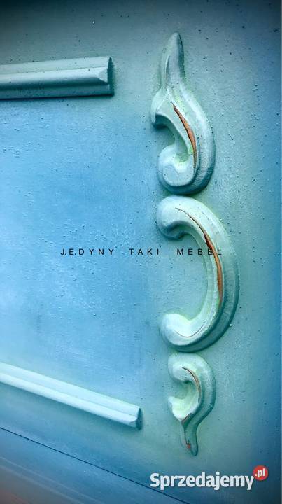 Kredens witryna w stylu shabby chic niebieski Jarosław