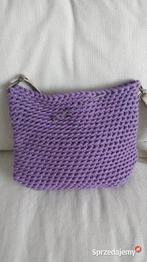 Torebka ze sznurka torba hit lila handmade bag Warszawa sprzedam