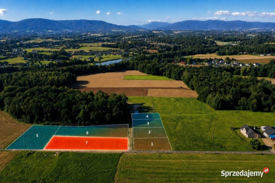 Widokowa działka budowlana w Pisarzowicach utwardzona Sprzedaż Pisarzowice