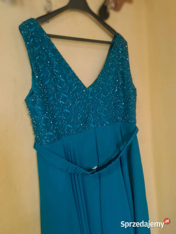 Szybka Wyprzedaż turkusowa wieczorowa sukienka Spódnice i sukienki śląskie Sosnowiec
