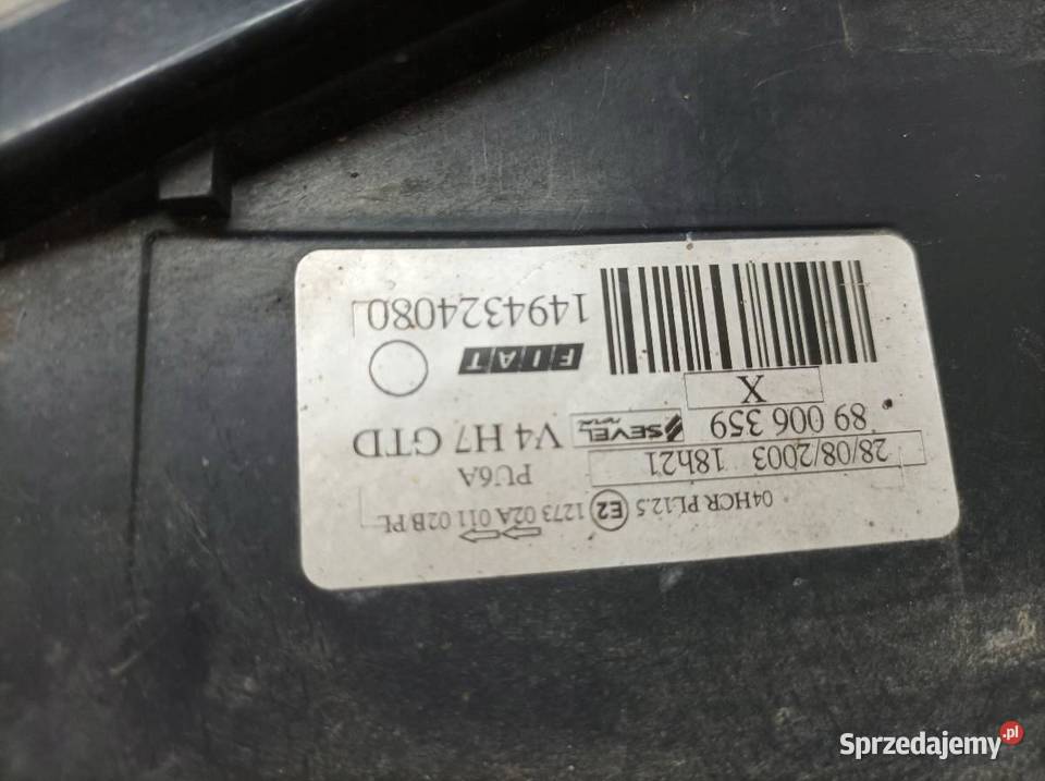 LAMPA PRZÓD LEWA EU 1494324080 Fiat Ulysse II Lampy przednie świętokrzyskie