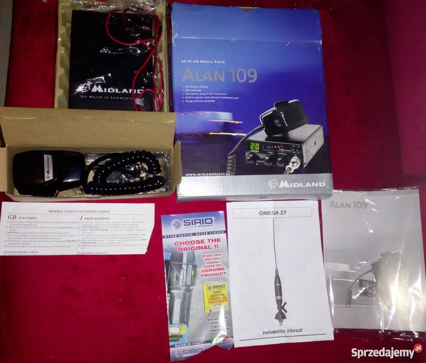 RADIO CB ALAN 109 Antena SIRIO Omega 27 MAG Alan/Midland Piaseczno