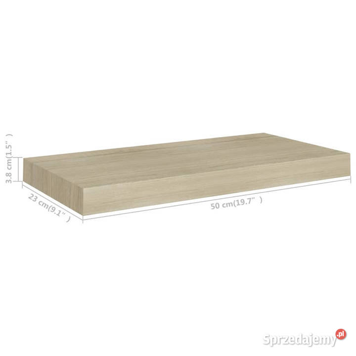 Półki ścienne 2 kolor dębowy 50x23x38 MDF Warszawa