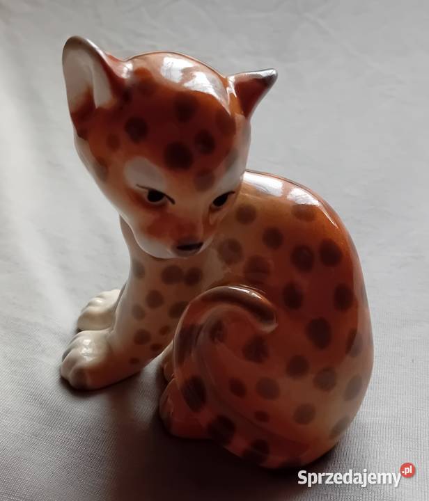 Figurka młody lampart Łomonosow CCCP wielkopolskie Koźminek sprzedam