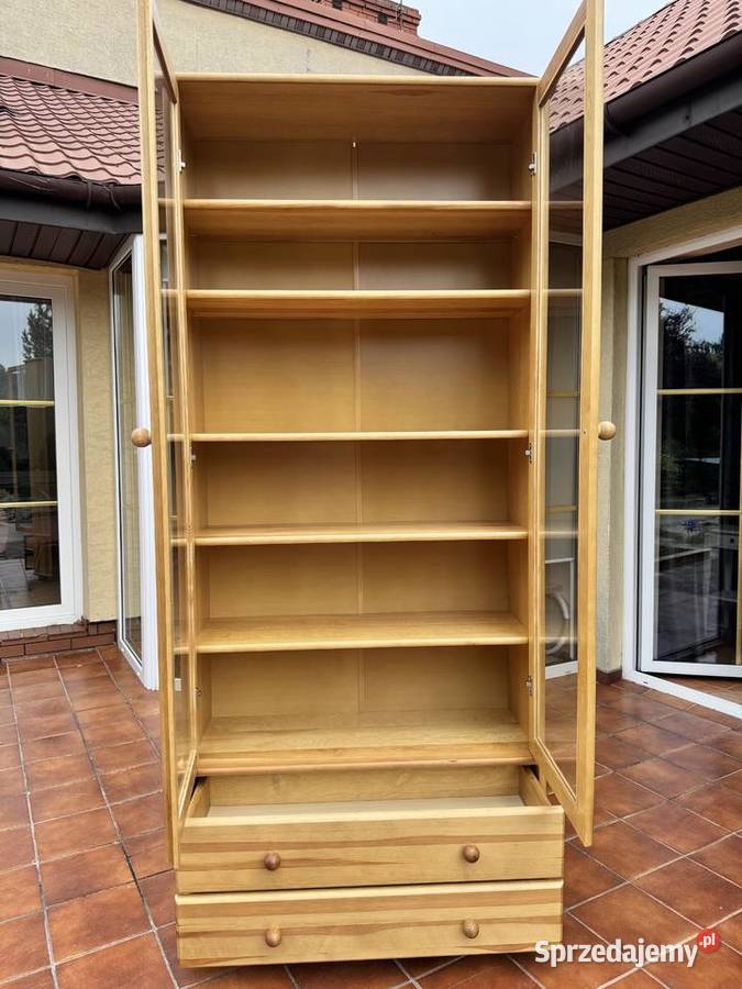 Witryna drewniana biblioteka półki na książki sprzedam