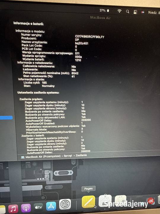MacBook Air 13 2017 8GB RAM Bateria 185 cykli sprzedam
