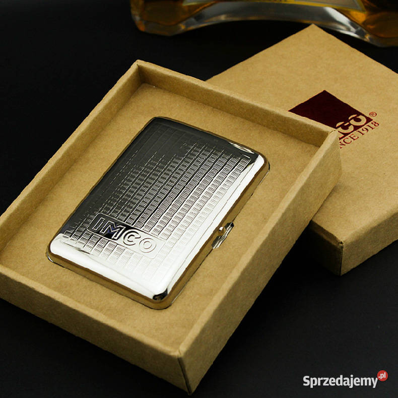 IMCO papierośnica metalowa elegancka chrom Gdańsk
