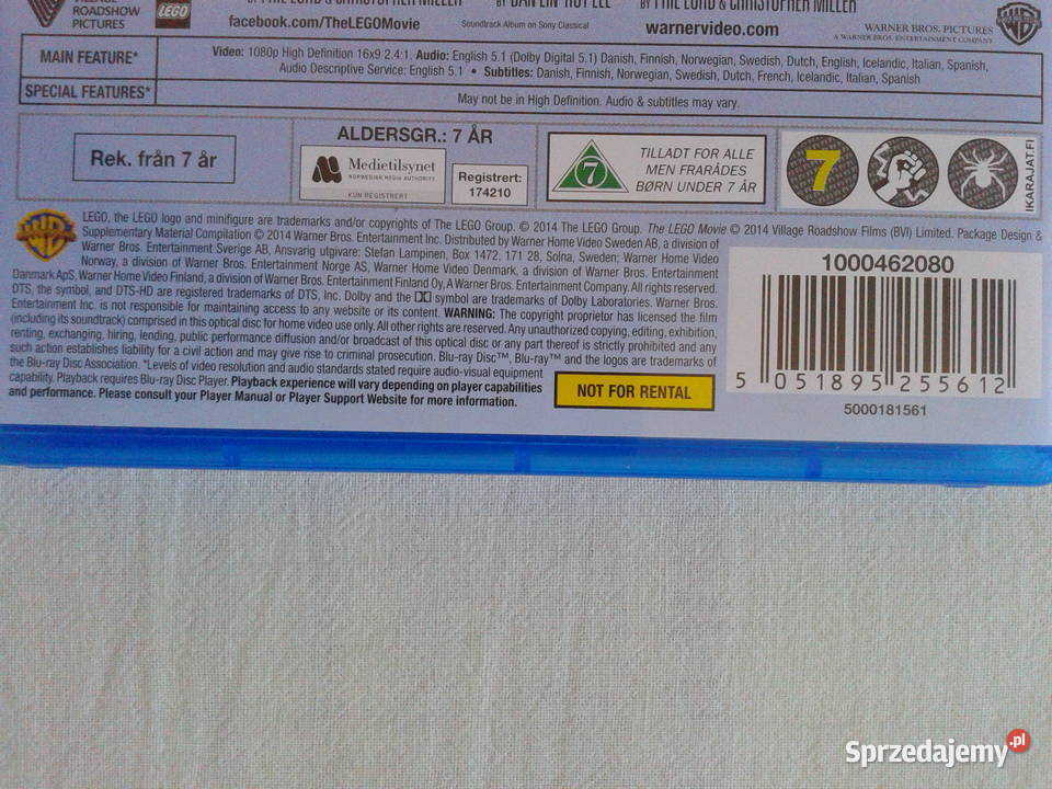 Film The LEGO Movie 2014 Warner Bluray Disc 1 płyta Puławy