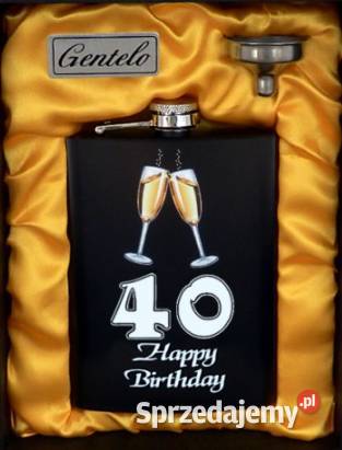 Czarna Piersiówka na Prezent z Okazji 40 Urodzin Ostrowy nad Okszą