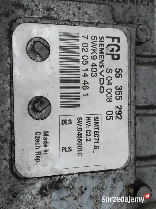 STEROWNIK SILNIKA 55355292 5WK9403 18 B 122 Saab Motoryzacja