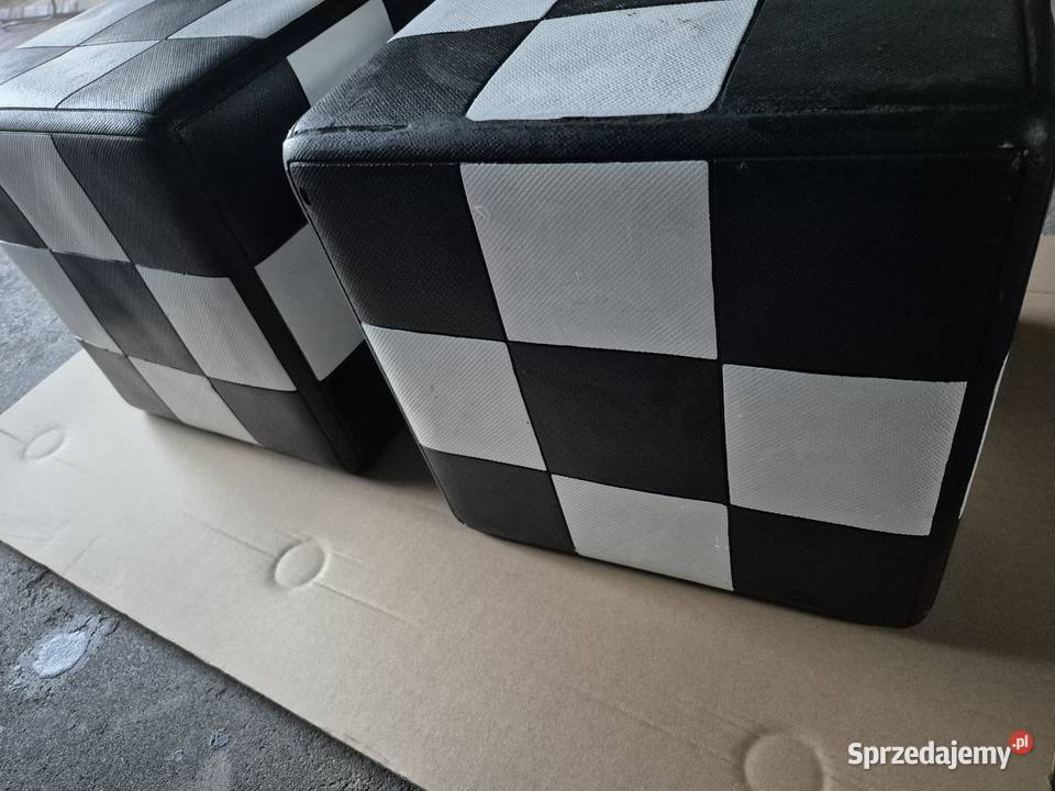Puf pufa pufy aluminiowe 2 szachownica 40cm Pisarzowice