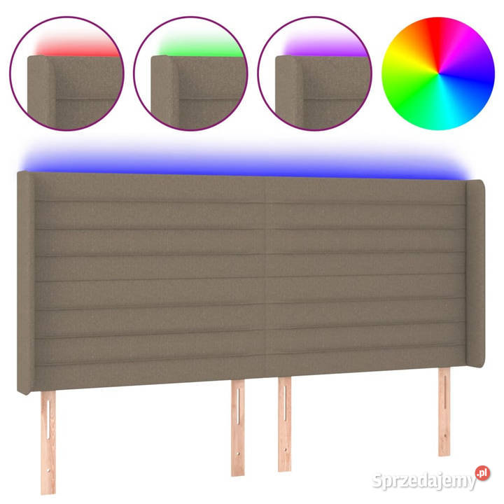 Zagłówek do łóżka z LED taupe 183x16x118128 Warszawa
