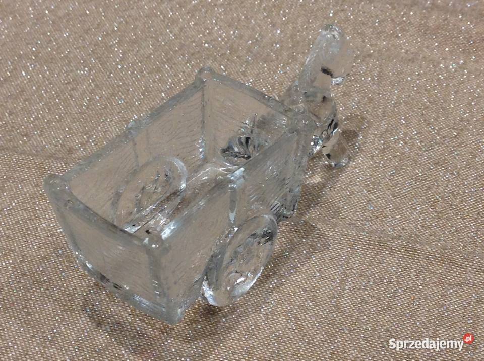 Szklana Figurka Konik z Wozem Vintage lubuskie Nowa Sól sprzedam