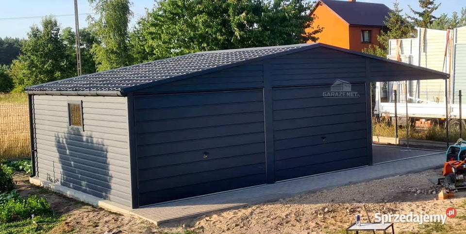 GARAŻ BLASZANY 6m x 6m WIATA 3M DWUSPAD 2xBRAMA małopolskie Łapanów
