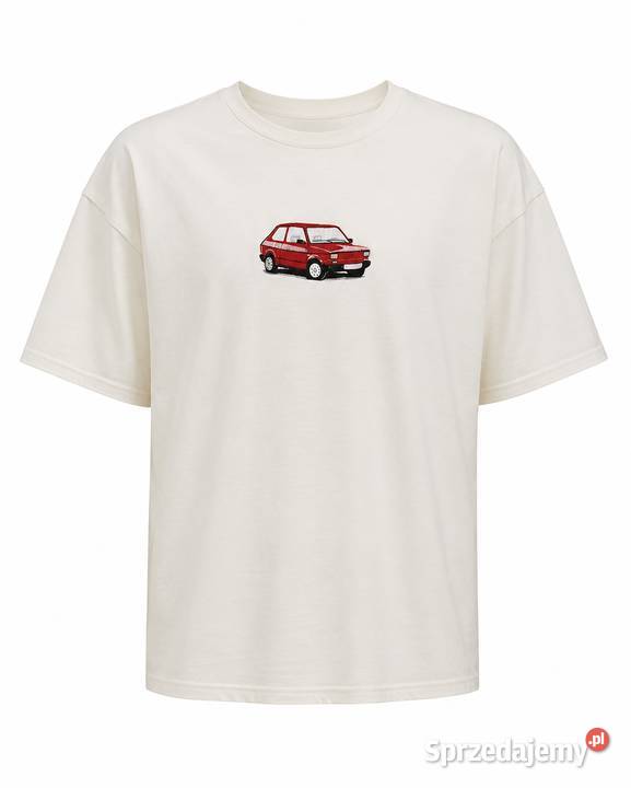 Koszulka bawełniana z haftem Fiat 126p Logo Ligota