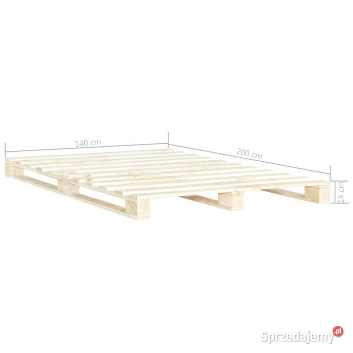 Rama łóżka z palet lite drewno sosnowe 140 x 200 Warszawa