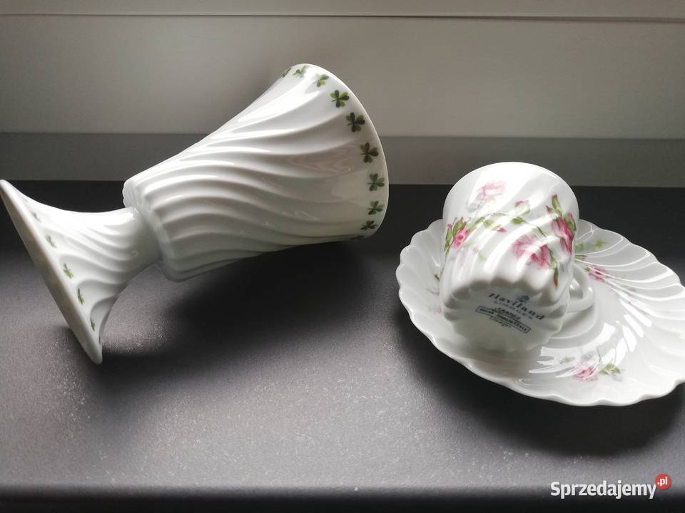 Pucharek wazonik koniczynki porcelana Limoges Ropa