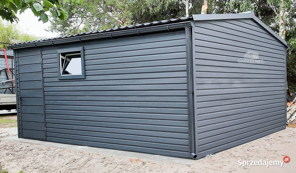 GARAŻ BLASZANY 5m x 6m DWUSPAD BRAMA UCHYLNA Łapanów