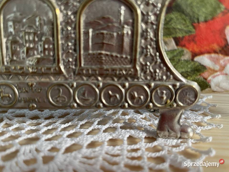 Srebro serwetnik czesciowo zlocony z motywami