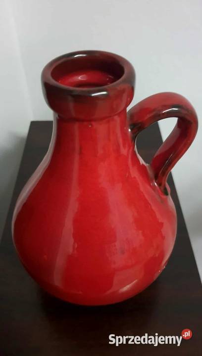 wazon ceramika czerwony lata 60 Łódź