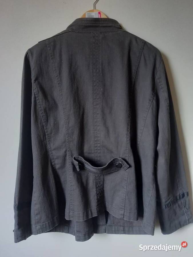 Szara dwurzędowa kurtka przejściowa army jacket szary/srebrny Warszawa