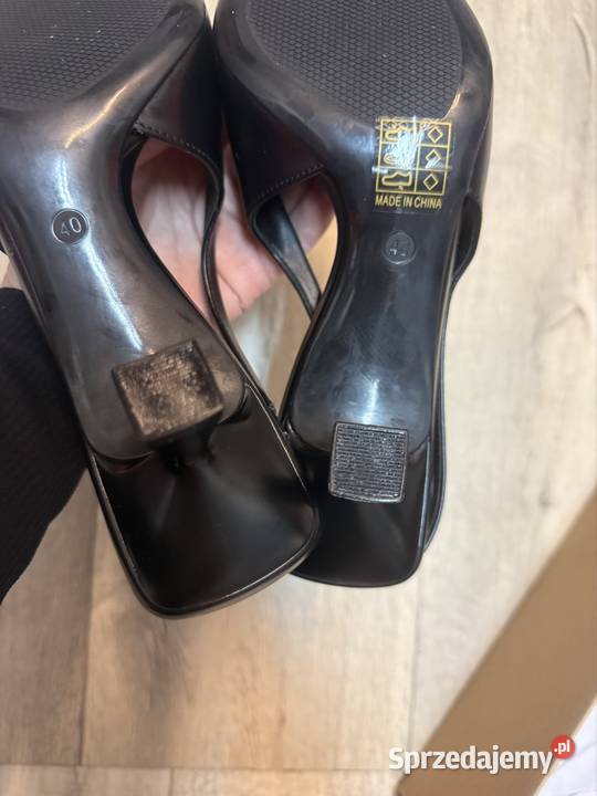 40 Czarne czółenka wieczorowe z odkrytą Pięta Kraków