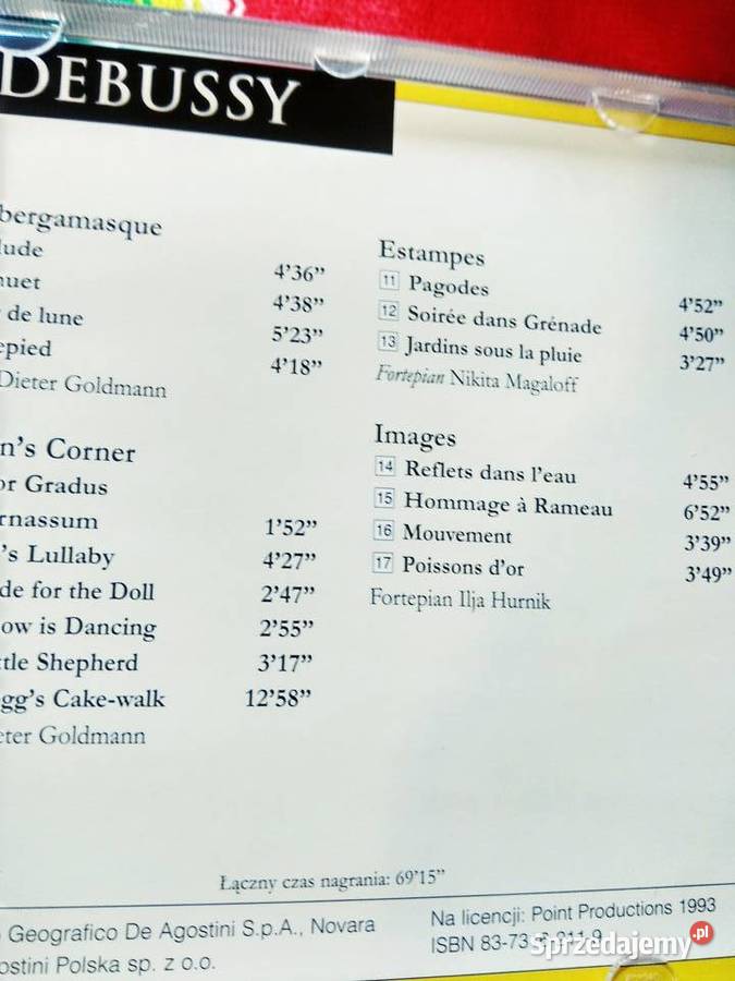 Debussy muzyka księgarnia Warszawa Targówek 1 płyta mazowieckie sprzedam