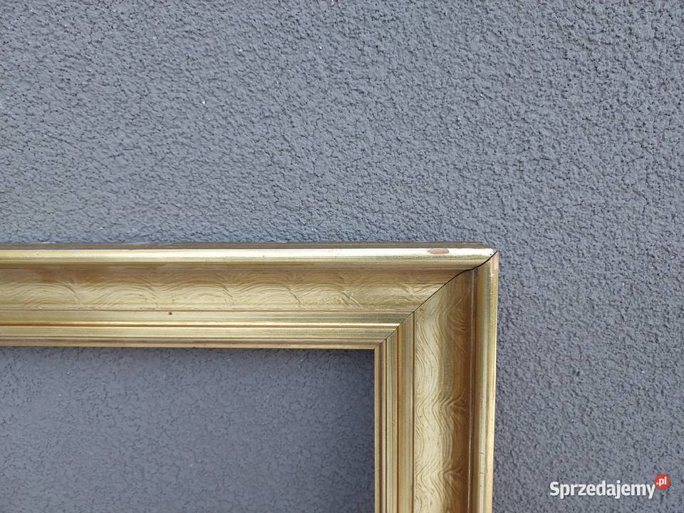 Rama starego obrazu lustra drewniana złota