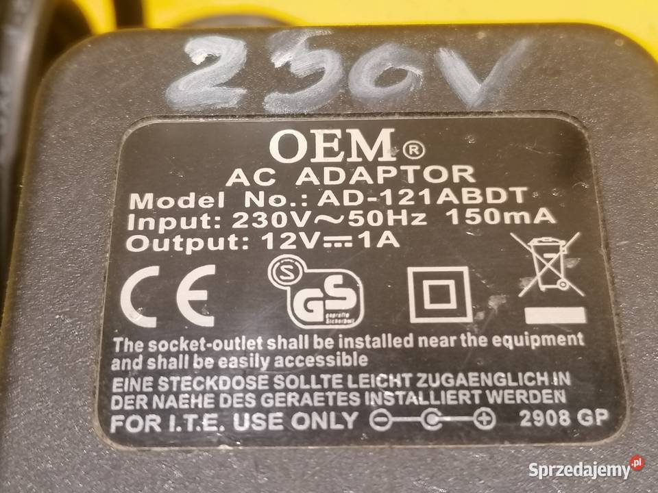 zasilacz OEM AD121ABDT 230V12V 150mA