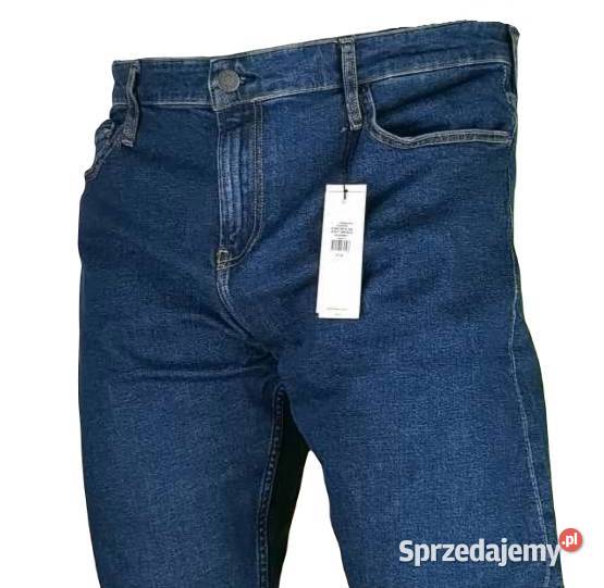 Męskie jeansy Calvin Klein Slim Narrow Low Rise niebieski Odzież codzienna Tarnowskie Góry sprzedam